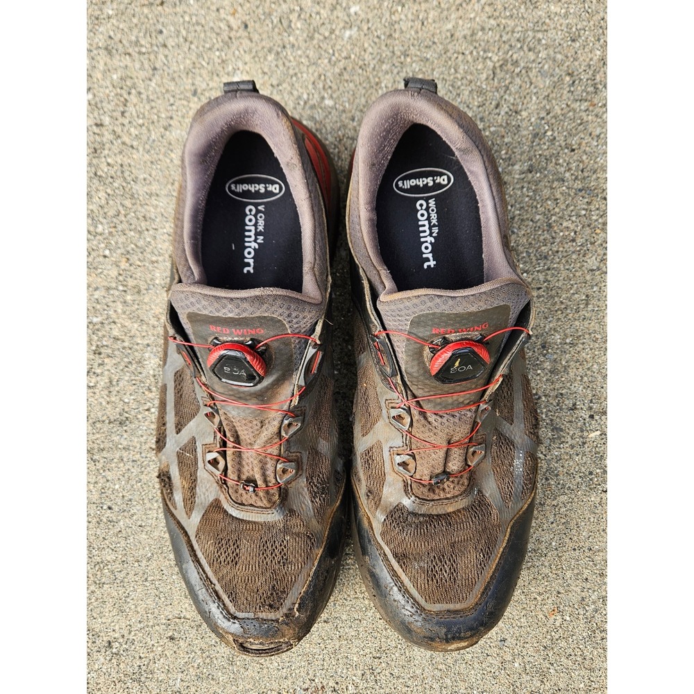 Red Wing CoolTech Athletics 6343 BOA Safety Toe Work Shoes Mens 13 D Black Red - Picture 7 of 9